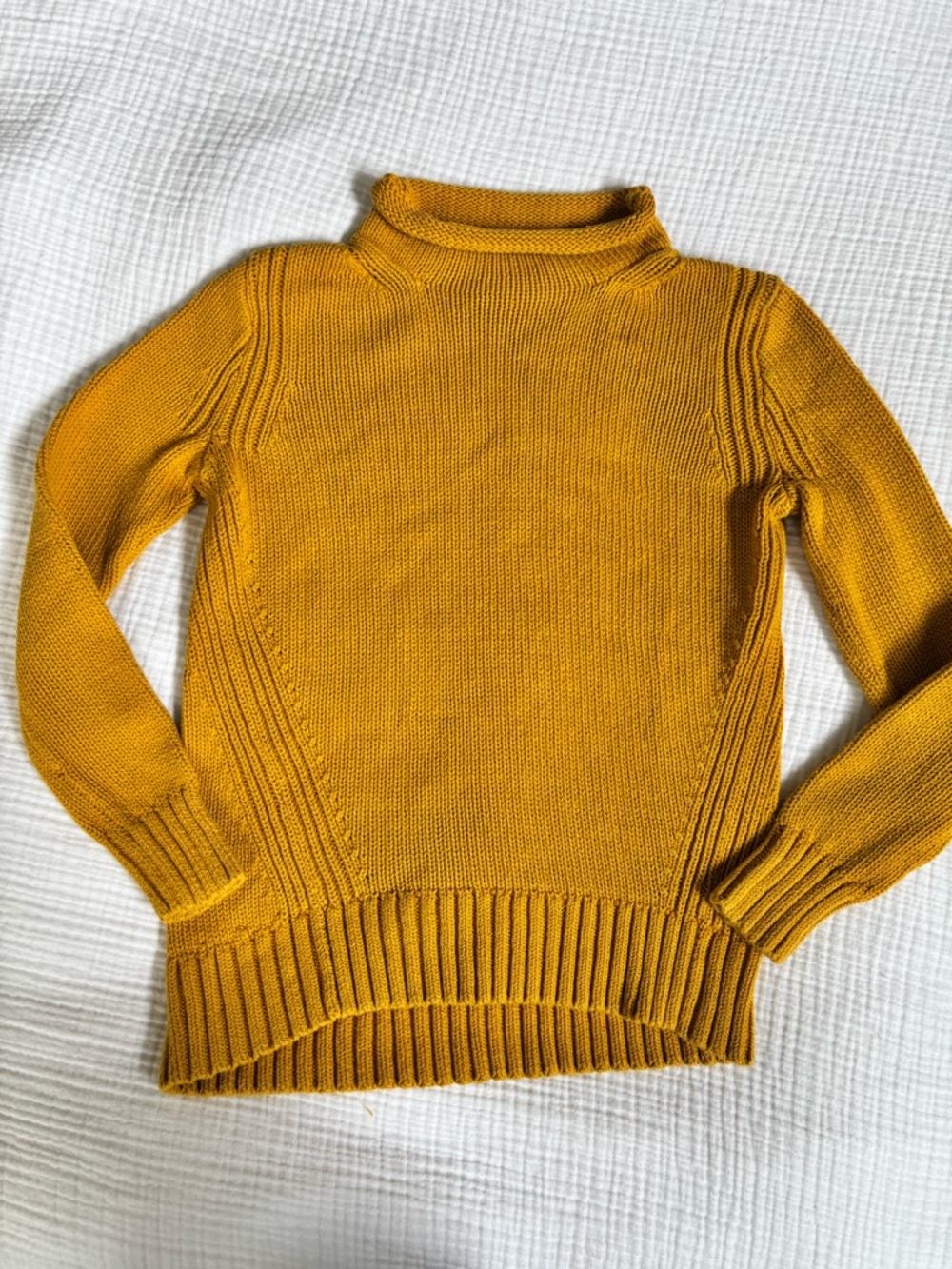 J. Crew Yellow Roll Neck Cotton Sweater